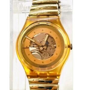 Vintage Swatch Watch GOLD BOND GP101 1989 Standard Gents Rare Swiss Quartz NOS